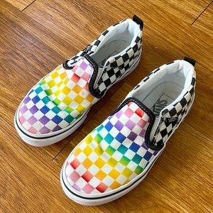 Girls Size 1 Vans Asher Checkerboard